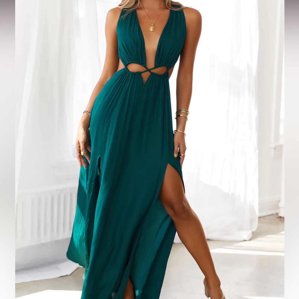Hello Molly Since I Met You Maxi Dress- Green